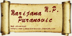 Marijana Puranović vizit kartica